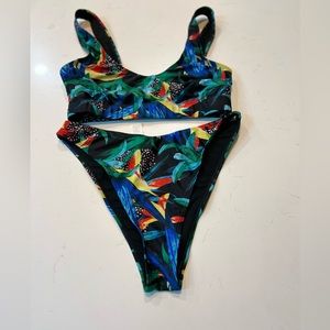 Never worn NASTYGAL size 8 high waist jungle bikini